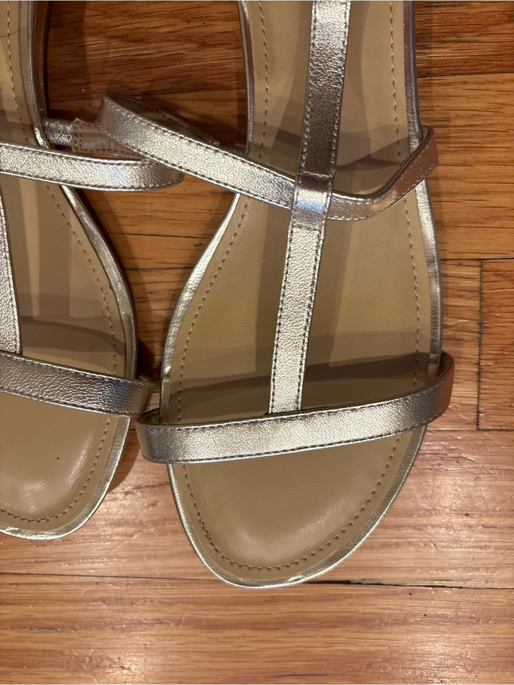 Talbots Metallic Wedge Gladiator Sandals SZ 9.5 - Picture 2 of 5